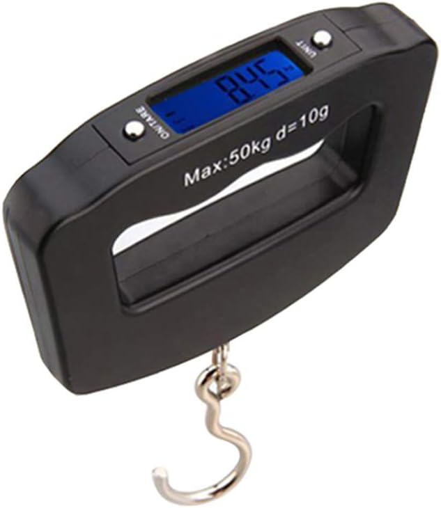 Meichoon Digital Luggage Scale 110lb /50kg, Portable Mini Electronic Scale with Fishing Hook Tare Function Backlit LCD Display for Home Farm Factory Hunting Outdoor C42