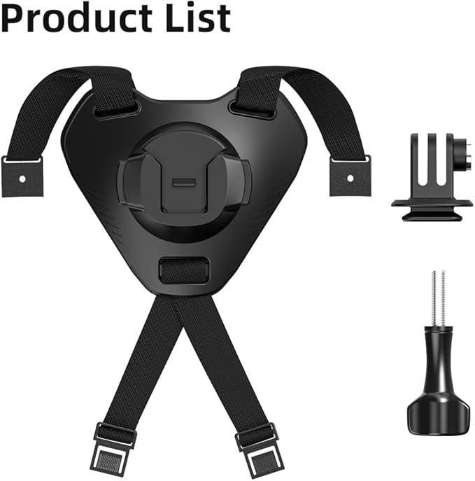 Slide-in Motorcycle Helmet Chin Strap Mount, Quick-Release Motorcycle Helmet Mount Compatible with Go Pro13/12/11/10/9, DJI Action 6/5 Pro/4, DJI Nano, Insta360 ONE R,AKASO/Campark/YI and More