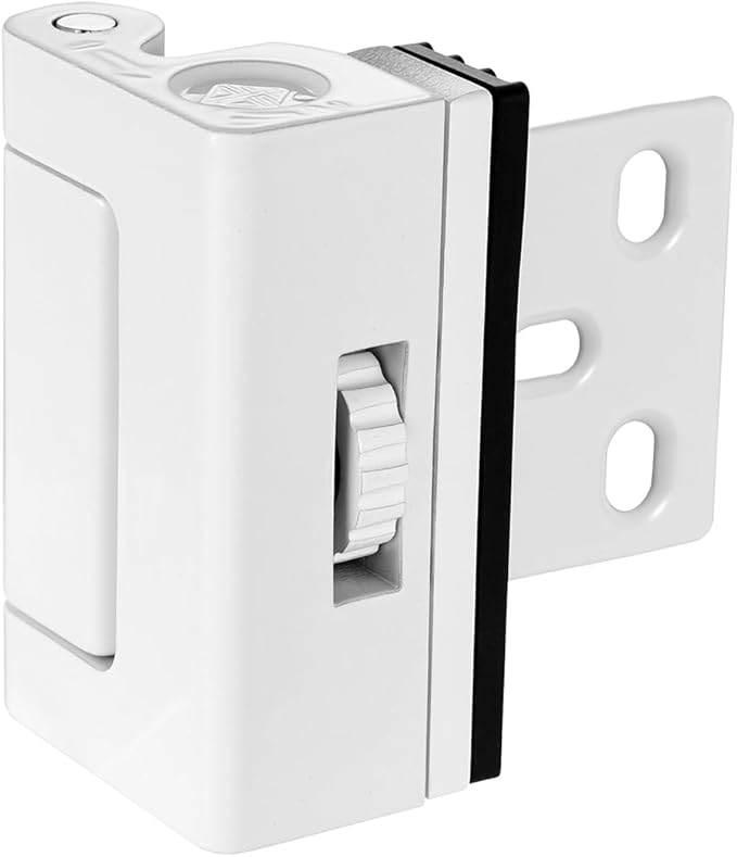 INIRET Adjustable Home Security Door Reinforcement Lock，Heavy Duty Zinc Alloy Door Lock,Childproof Safety Door Lock，Security Device for Enhanced Safety,Prevents Unauthorized Entry (1, White)