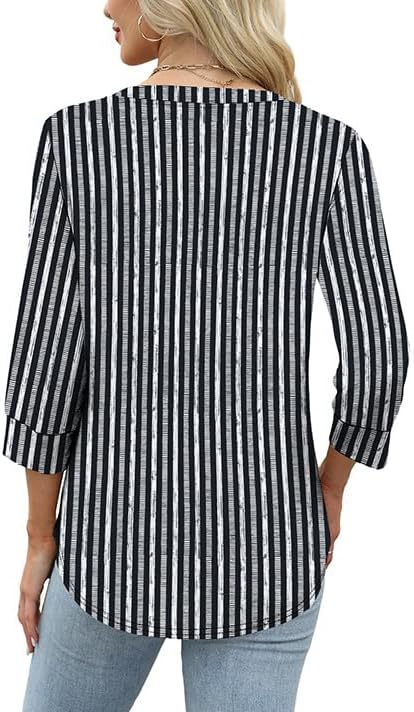 OFEEFAN Womens Tops 3/4 Sleeve Henley Shirts for Women Summer Outfits Fashion Clothing
