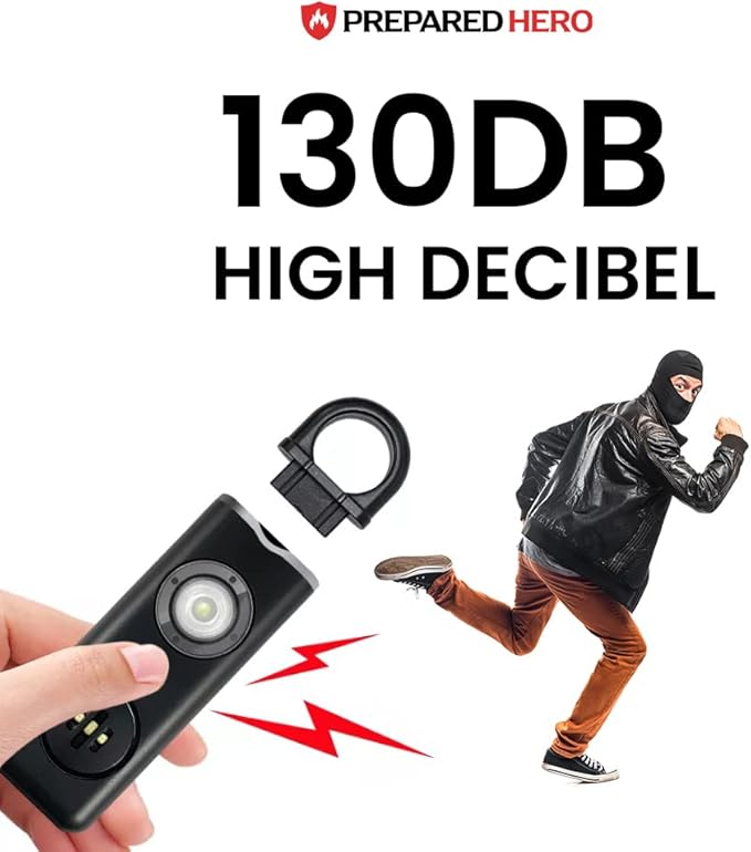 Hero Defense Alarm by Prepared Hero - 1 Pack - Personal Security Alarm That Fits in Your Pocket