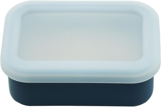 Silicone Travel Soap Case,Portable Soap Box with Draining Layer for Shower,Bathroom,Camping,Hiking,Gym (Navy Blue)