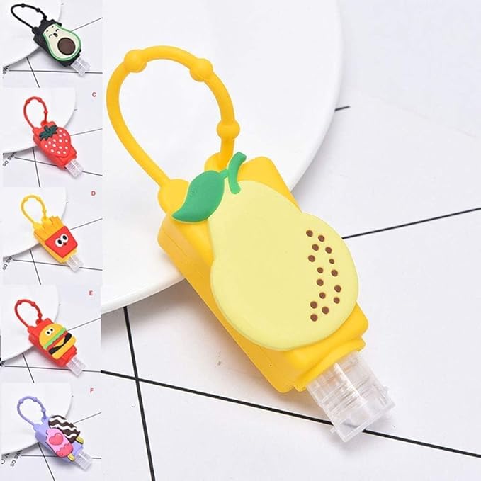 Red Strawberry Empty Travel Bottle Hand Sanitizer,Cartoon Hangable w Cover Silicone Refillable Bottle Cosmetic Container for Hand Soap Holder Refillable Cosmetic Containers Pump Dispensers