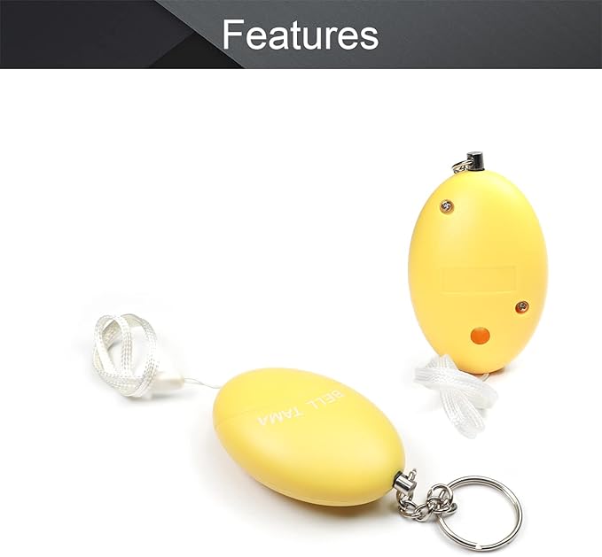 Othmro 2 Pack 120DB Personal Alarm, Yellow, Keychain, Emergency Safety Alarm for Women, Men, Children, Elderly