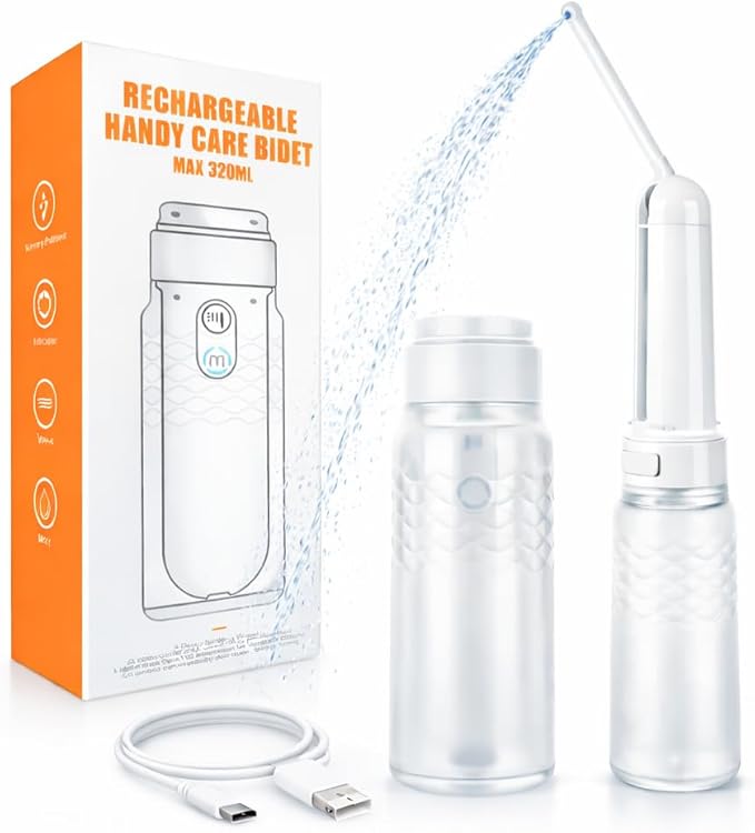 Portable Electric Travel Bidet – Rechargeable Personal Perineal Cleaner, Multiple Modes, for Women, Men, Babies & Postpartum Care 320ML(10.8Oz)