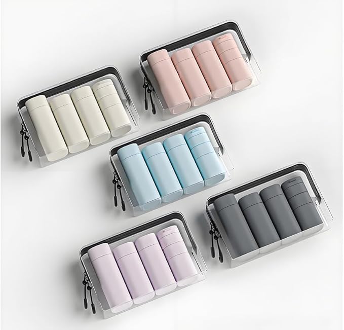 5 Pack Brief and Fashion Travel Bottles TSA Approved, BPA Free Travel Size Containers Refillable Squeeze Bottles for Cosmetic Shampoo Cream Conditioner … (Nordic Milk Blue)