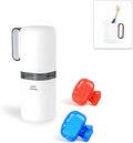 Toothbrush Travel Case, Travel Toothbrush Holder with Toothbrush Head Cover Cap for Travel, Business Trip, School, Camping, Home (White+Gray)