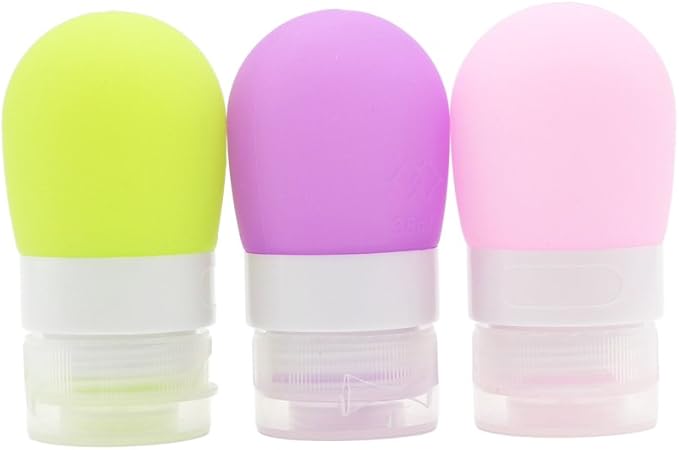 Mziart Portable Soft Silicone Travel Bottles Travel Containers(1.3OZ, Pack of 3)