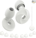 Faedra Ear Plugs for Sleeping 40dB Noise Cancelling, Reusable Soft Silicone Ear Plugs for Noise Reductiong, Earplugs for Sleep with 8 Ear Tips for Concerts, Snoring, Work, Shooting, and Travel (White)