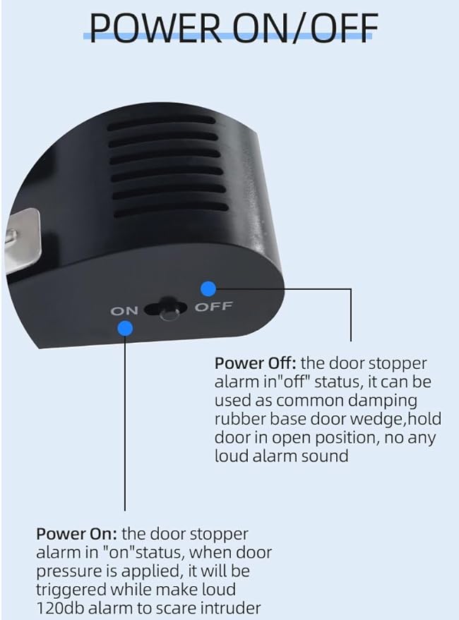 Portable Door Stopper Security Alarm with 120 dB Siren, Door Stopper for Travel/Home/Apartment/Hotel