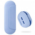 AGIKET 2 IN 1 Silicone Makeup Brush Holder with Beauty Make Up Sponge Holder Case：Soft Portable Cosmetic Face Brushes Holder with Upgrade Anti-Fall Out Magnetic Closure - Blue