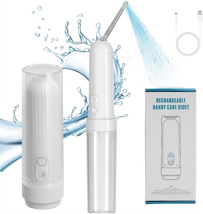 Portable Bidet for Travel - Rechargeable – USB-C Personal Hygiene Cleaner with Adjustable Water Pressure, 3 Modes, Compact & Lightweight for Home, Office & Outdoor Use, IPX7 Waterproof