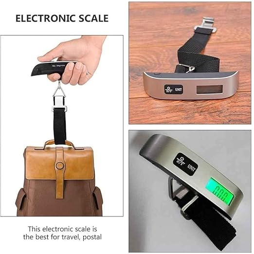 Digital Luggage Scales, Portable Digital Hanging Scale，110 Lbs Digital Hanging Luggage Scale with Backlight for Travel, Rubber Paint Handle Weighing