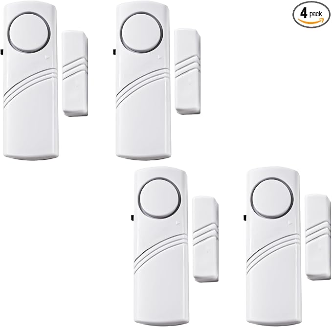4 Pack Door Window Alarm,Home Magnetic Sensor Alarm,Home Security System Alert, Door Sensor Alert for Kids Safety Toddler, House, Office