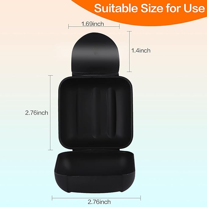 2 Pcs Small Size Plastic Soap Case Holder Container Box Home Outdoor Hiking Camping Travel,2.75 * 2.75 * 1.65 inch Black