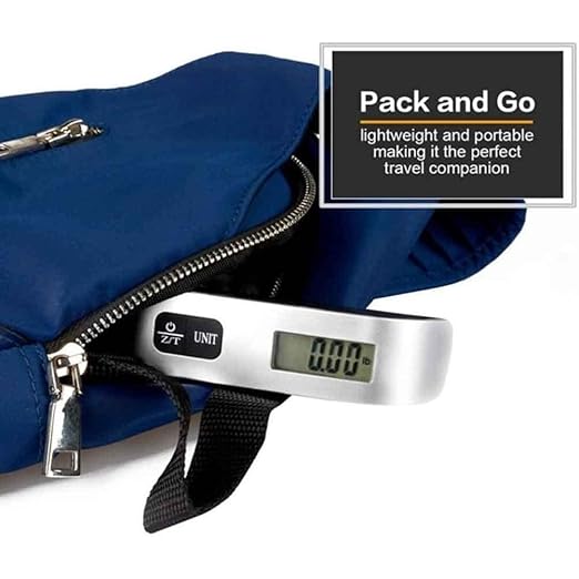 Digital Luggage Scales, Portable Digital Hanging Scale，110 Lbs Digital Hanging Luggage Scale with Backlight for Travel, Rubber Paint Handle Weighing