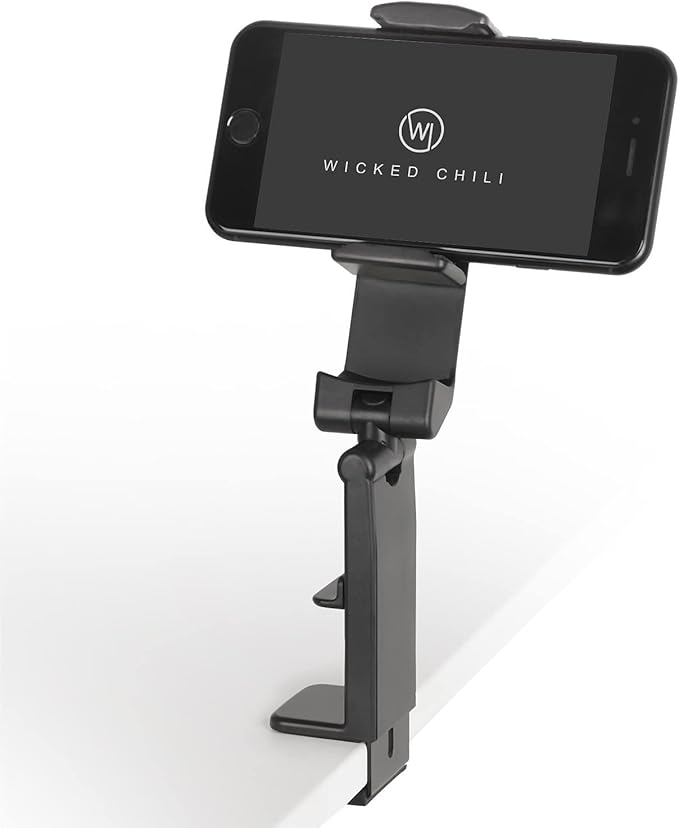 Wicked Chili 2X Airplane in Flight Phone Holder | Travel Essential Gadget for Plane | Universal Foldable Pocket Size Smartphone Mount | 360° Rotation | Train Work Monitor Kitchen & Video (Patented)
