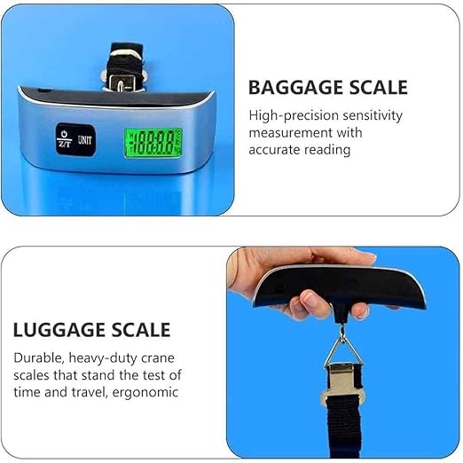 Digital Luggage Scales, Portable Digital Hanging Scale，110 Lbs Digital Hanging Luggage Scale with Backlight for Travel, Rubber Paint Handle Weighing
