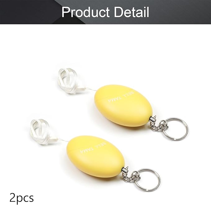 Othmro 2 Pack 120DB Personal Alarm, Yellow, Keychain, Emergency Safety Alarm for Women, Men, Children, Elderly