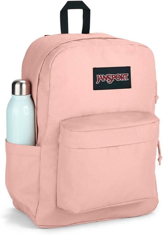 JanSport SuperBreak Plus Backpack with Padded 15-inch Laptop Sleeve and Integrated Bottle Pocket - Spacious and Durable Daypack for Work and Travel - Misty Rose