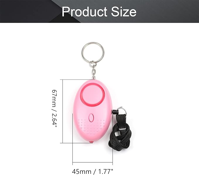 Othmro 2 Pack 120DB Personal Alarm with LED Lights, Emergency Safety Alarm for Women, Men, Children, Elderly Pink