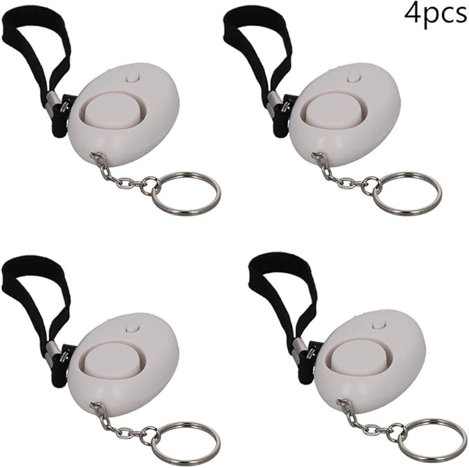 Othmro Safe Sound Personal Alarm 4 Pack 120DB Personal Security Alarm Keychain with LED Lights, Emergency Safety Alarm for Women, Men, Children, Elderly White
