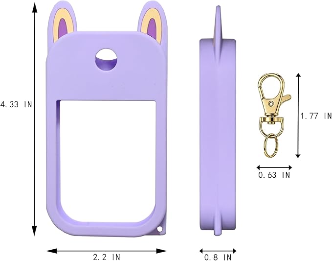 Silicone Case Compatible with Hand Sanitizer Spray, Protective Case with Keychain for Power Mist (Fit for 1 FL OZ), Hand Sanitizer Spray Accessory