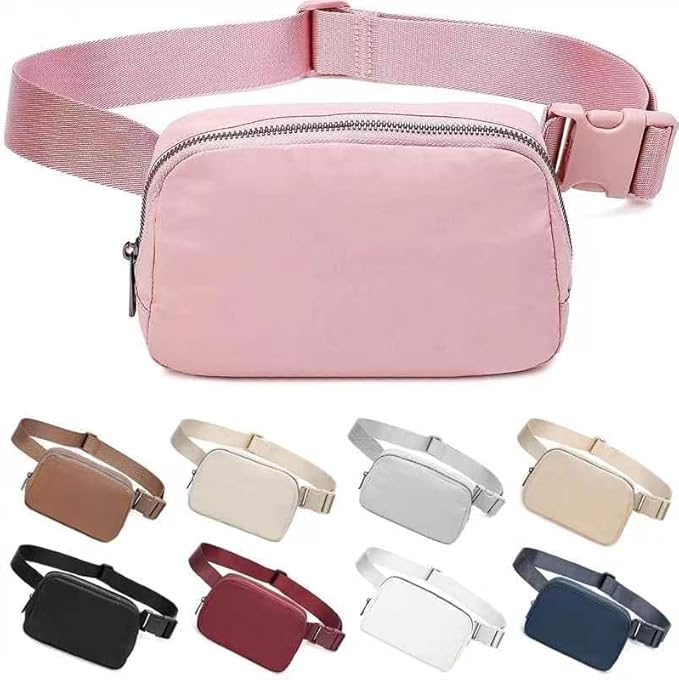 Belt Bag for Women Fanny Pack Dupes, Fashion Crossbody Waist Pack Bag with Adjustable Strap, Everywhere Belt Bag for Travel Outdoors Running Hiking（Pink）