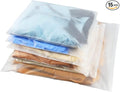 Belit 15 Pcs Clear Storage Bags, Large Size Packaging Bags, Plastic Bags for Sweaters, Shirt, Sheet, Blanket, 3 sizes 12x16 inch, 16x20 inch, 20x28 inch