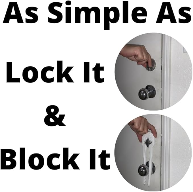 Portable Deadbolt Door Lock Device Lok N Blok Max Requires No Tools to Install Protection from Key Bumping Proof Door Guard Defender Home Apartment Travel Safety Security Made of Sturdy ABS Plastic