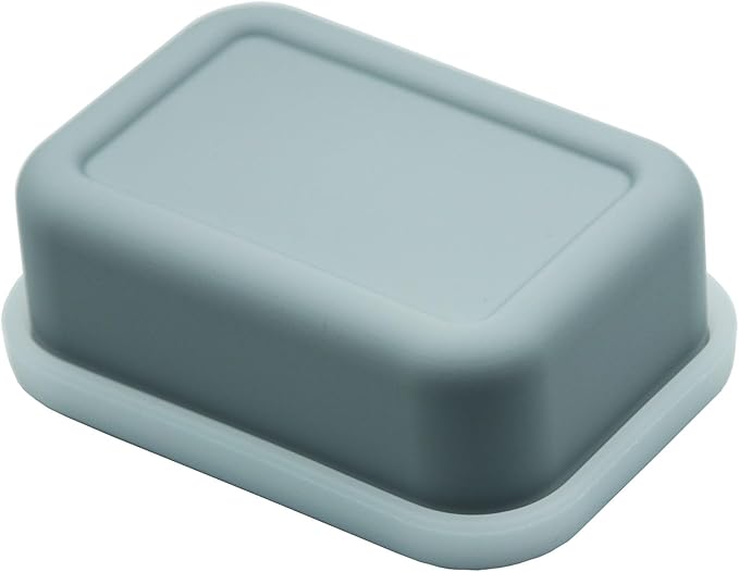 Silicone Travel Soap Case,Portable Soap Box with Draining Layer for Shower,Bathroom,Camping,Hiking,Gym (Gray)