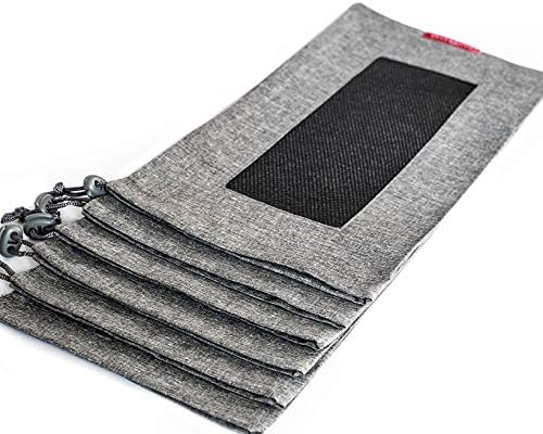 LeanTravel Shoe Bags for Travel with Breathable Mesh & Drawstring Cord Lock, Set of 6, Color Grey