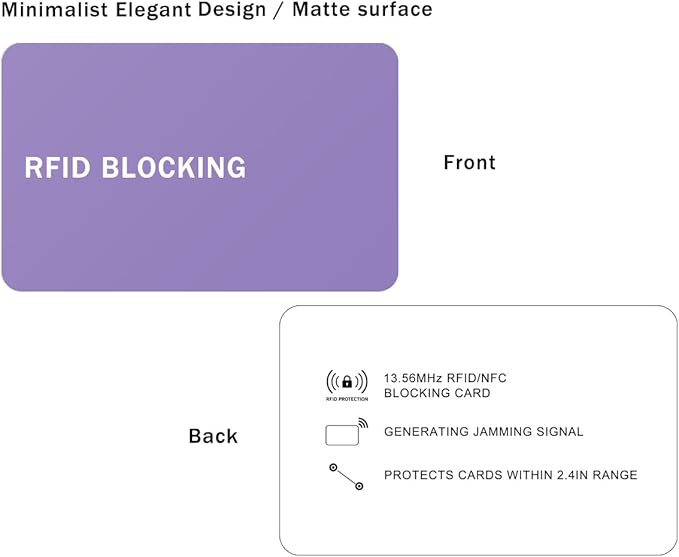 RFID Blocking Card - 3 Pack, Contactless NFC Credit Card ID Protection Safe Bank Card Passport Entire Wallet Purse Shield Protector Blocker Guard (Pack of 3, Purple)