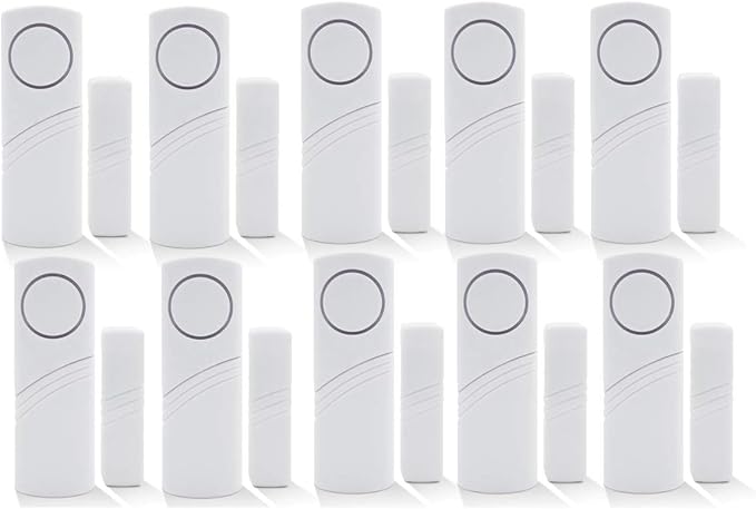 Home Security Alarm System DIY Kit - Magnetic Sensor - Guardian Protector - Window Glass Vibration Security Burglar Alarm for Homes, Cars, Sheds, Caravans, Motorhomes - Price Xes (Set of 10)