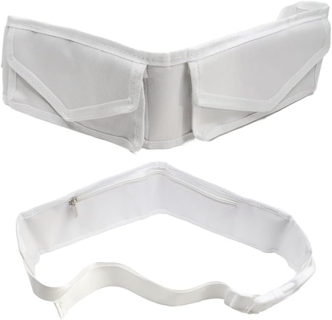Premium Ahram Ihram Belt for Hajj & Umrah – Hidden Safety Zipper Pockets, Adjustable Waist (23”– 47”), Large Pockets for Cell phone and Sturdy Buckle with Lock Release
