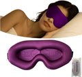 100% Light Blocking Sleep Mask with Storage Bag, Only 0.73oz Light Comfortable 3D Contoured Memory Foam, Blink Freely Eye Masks for Sleep, Travel, Nap, for Women, Purple