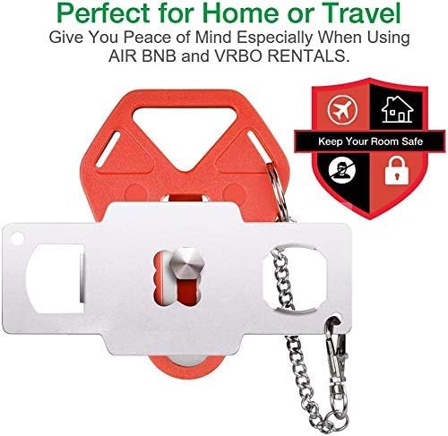 Portable Door Lock Home Security, Upgraded Travel Lock Apartment Hotel Lock, Apartment Essentials for First Apartment Door Locks, Home Security Door Lock, Upgrade Easy Open Childproof Door Reinforceme