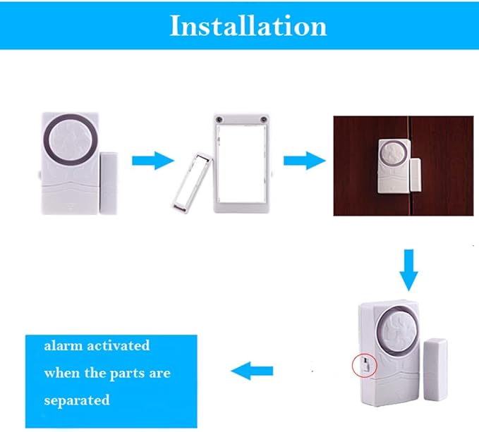 Wireless Home Security burglar alarm, Magnetic Sensor Door Window Alarm, Super Loud 110dB, Pool Door Alarm for Kids Pack of 4