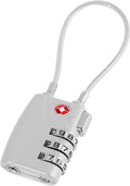 TSA Locks for Luggage TSA Approved Luggage Locks 3 Digit Combination TSA Travel Locks Portable Cable Padlocks Zinc Alloy Body Suitcase Locks for Travel Bag Suitcase Backpack Lockers,Silver