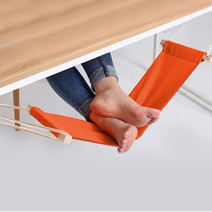 Airplane Foot Hammock for Plane Travel, Airplane Foot Rest with Extended Adjustment Strap Desk Hammock Folding for Travel Accessories