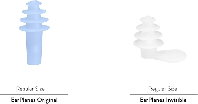 EarPlanes+ Invisible Airplane Travel Ear Protection Clear Low-Profile Design (Adult 1, Count)