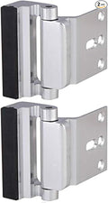 2 Pack Door Reinforcement Security Locks with 8 Screws, Childproof Night Lock Withstands 800 Lbs - Silver