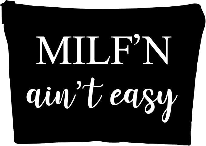 ZUYUROU Funny Makeup Bag for Mom - Sassy Cosmetic Pouch with Humorous Quote - Novelty Travel Toiletry Organizer for Women - Unique Birthday, Mother's Day Gag Gift for Wife or Girlfriend (Black)