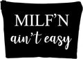 ZUYUROU Funny Makeup Bag for Mom - Sassy Cosmetic Pouch with Humorous Quote - Novelty Travel Toiletry Organizer for Women - Unique Birthday, Mother's Day Gag Gift for Wife or Girlfriend (Black)