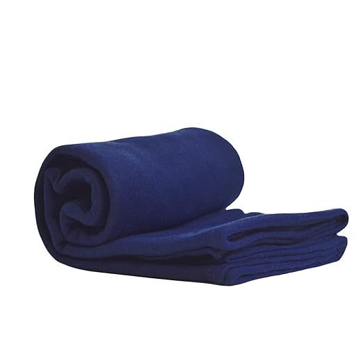 Wolf Essentials Cozy-Soft Microfleece Travel Blanket, 50x60 Inch, Lightweight, Compact, Perfect for Airplane and Car, PGA Navy