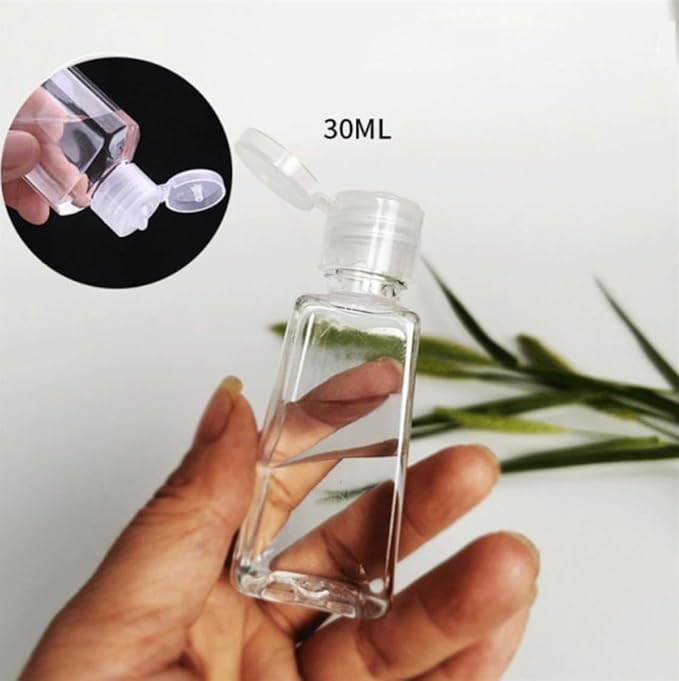Keychain Travle Size Empty squeeze Bottle Holder for 1oz of Shampoo, Lotion, Soap or Hand Sanitizer in vegan leather. (Heart, Pink), Small