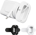 Silicone Collapsible Cord Wrap Foldable Charger Organizer Compatible with Phone Charger and Adapter, Wired Manager Holder Wrap Winder Cable Management Travel Essentials (Black&White)