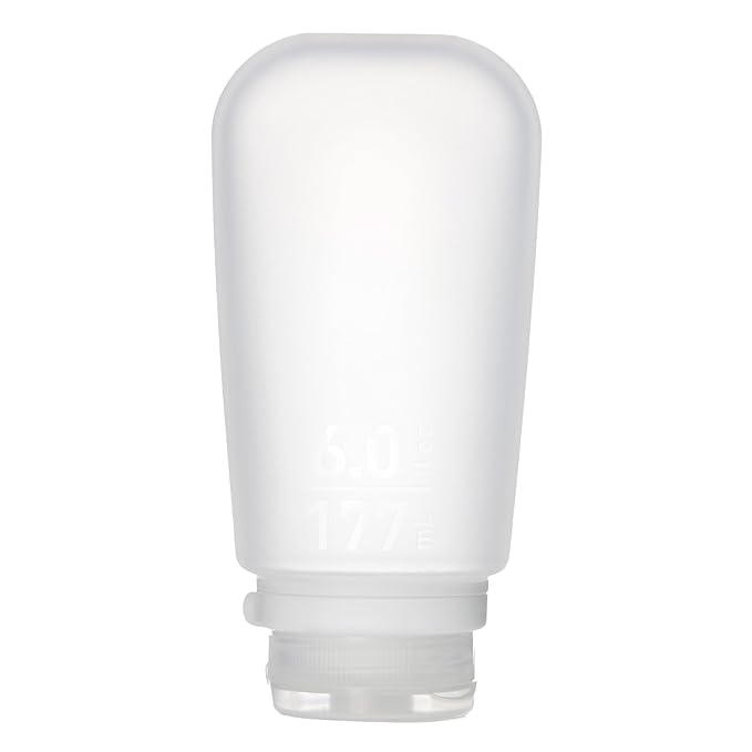 humangear GoToob+ (XL) | Refillable Silicone Travel Bottle | Locking Lid | Food-Safe Material | Clear, XL (6 fl.oz.; 177ml)