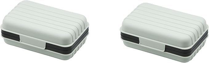 2 Pack Travel Soap Case Holder,Portable Soap Box with Draining Layer for Shower,Bathroom,Camping,Hiking,Gym (White)
