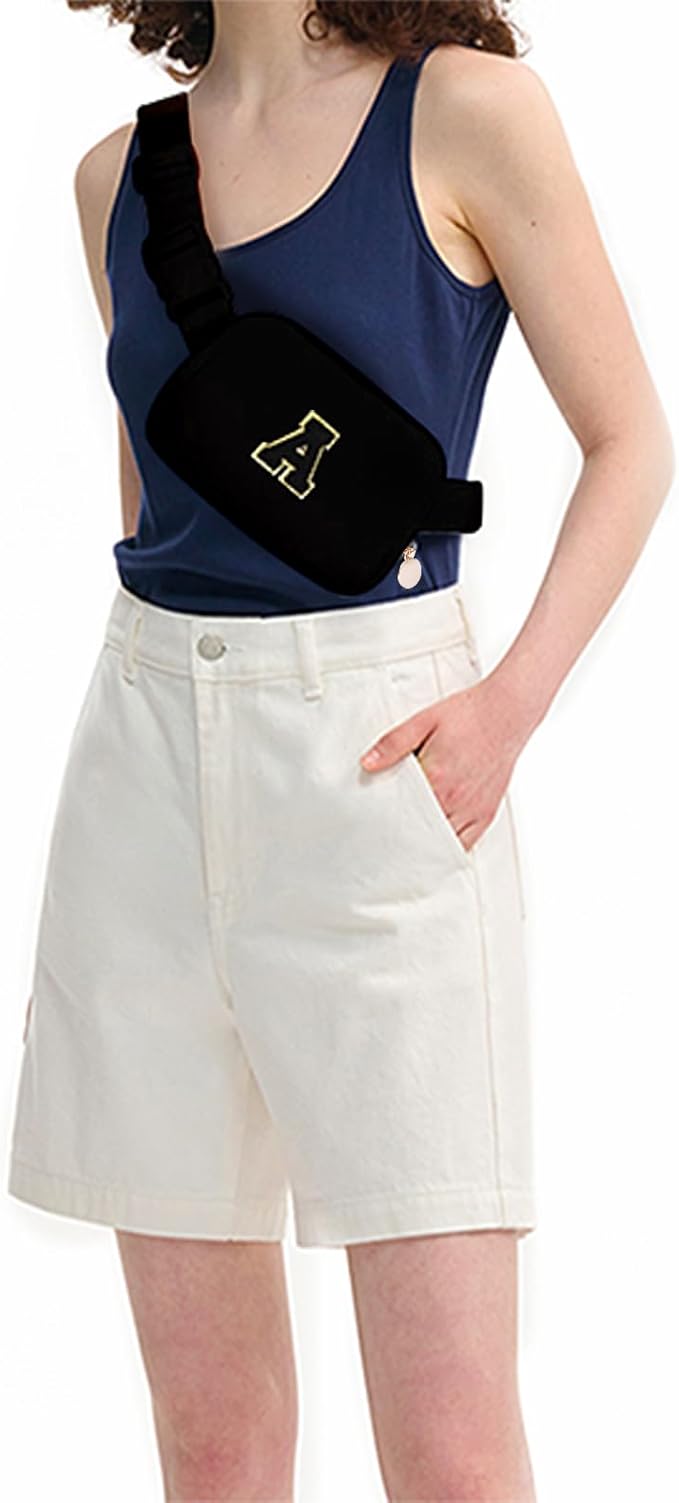 Uygafly Birthday Gifts for 6 7 8 9 10 11 12 13 14 15 16 Year Old Girls,Belt Bag Fanny Pack Crossbody Bags Purse for Kids,Cute Teen Trendy Stuff Travel Essentials | Black,Black A